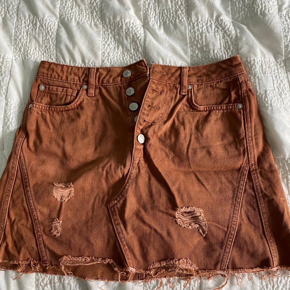 Free People Jean Skirt